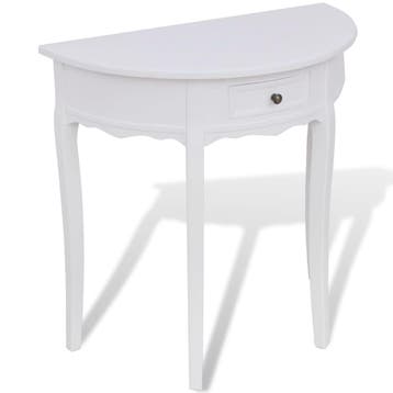 vidaXL Wandtafel met lade halfrond wit, Huis en Inrichting, Verzenden, Nieuw