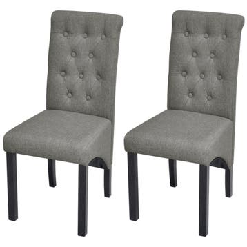vidaXL Eetkamerstoelen 2 st stof lichtgrijs, Verzenden, Nieuw