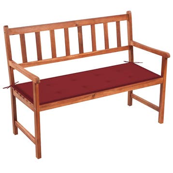 vidaXL Tuinbank met kussen 120 cm massief acaciahout, Tuin en Terras, Verzenden, Nieuw