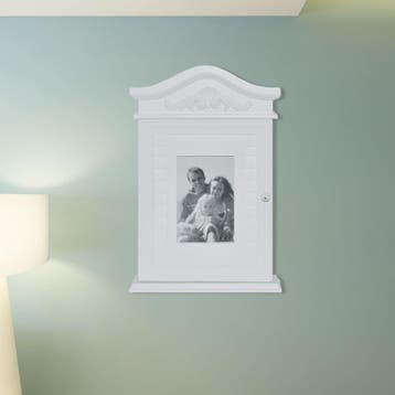 vidaXL Sleutelkastje met fotolijst wit, Verzenden, Nieuw