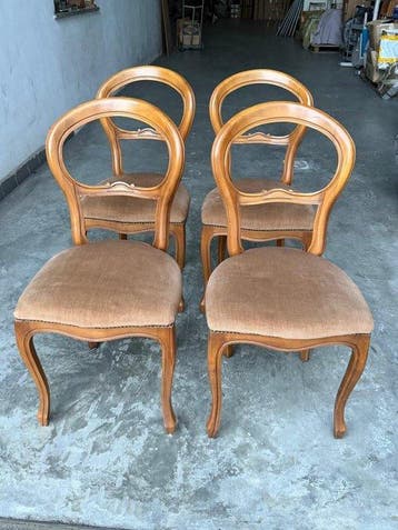 Stoel (4) - Hout, Textiel - Set van stoelen