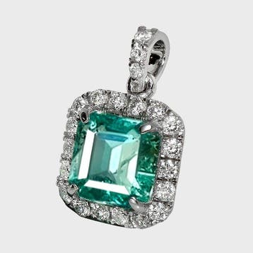 Sans prix de réserve - Pendentif - 14 carats Or blanc, IGI