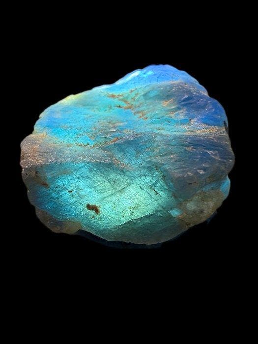 Saffier Prachtige tweekleurige teal/blue saffier. “Vol, Verzamelen, Mineralen en Fossielen