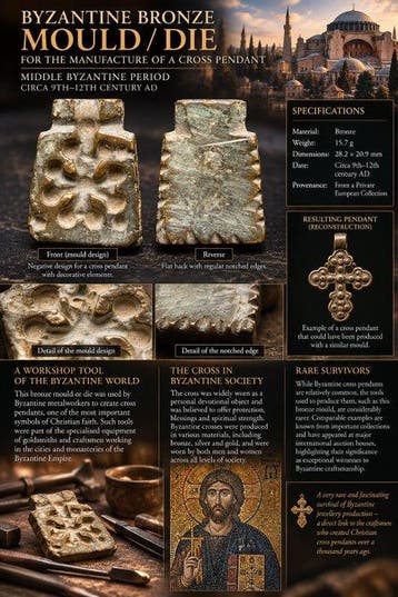 Byzantijns Brons Byzantijnse bronzen mal / matrijs voor de