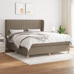 vidaXL Boxspring met matras stof taupe 180x200 cm, Verzenden, Nieuw