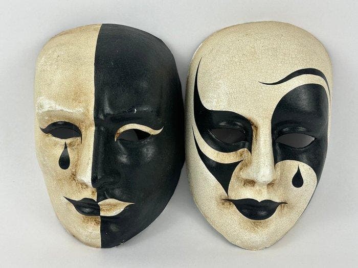 Mask (2) - Italië - 1950-1960 - Een paar Venetiaanse, Antiek en Kunst, Curiosa en Brocante