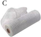 Decomesh metallic zilver 26 cm rol 9 meter voor kransen en