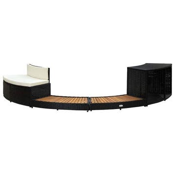 Entourage spa polyrotin noir - Jusqua epuisement, Verzenden