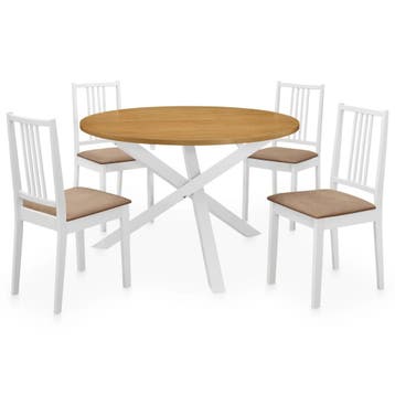 vidaXL 5-delige Eethoek MDF wit, Verzenden