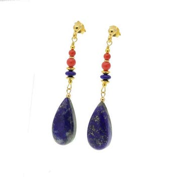 Lapis lazuli - Zilver - Oorbellen