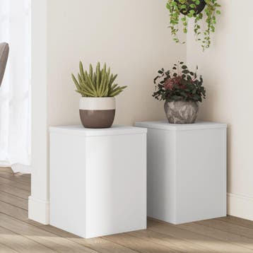 vidaXL Plantenstandaards 2 st 25x25x35 cm bewerkt hout wit, Verzenden