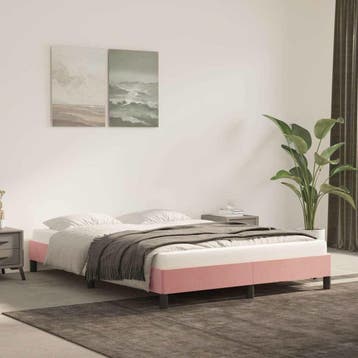 vidaXL Bedframe fluweel roze 140x200 cm, Verzenden, Nieuw