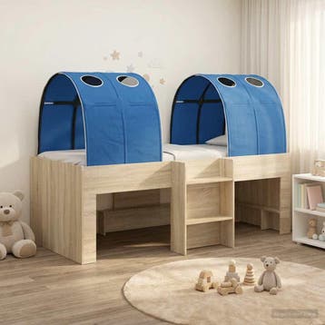 vidaXL Bed met Tunnel 3 st Sonoma eiken en blauw Bewerkt, Verzenden
