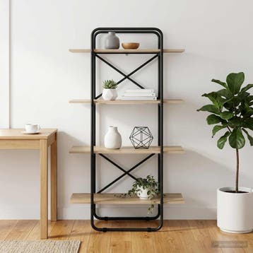 vidaXL Boekenplank 4-laags 60 x 35 x 140 cm PB Sonoma Eiken, Verzenden, Nieuw