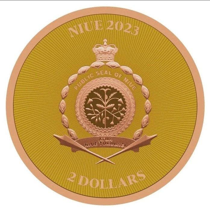 Niue. 2 Dollars 2023 - Lucky Clover Rose Gold 24kt, Postzegels en Munten, Munten | Europa | Niet-Euromunten