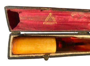 Zonder minimumprijs - Sigarettenhouder - Amber, Zeeschuim, Verzamelen, Nieuw