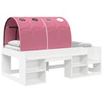 vidaXL Bedframe met Tunnel met plank 3 pcs Wit en Roze, Verzenden, Nieuw