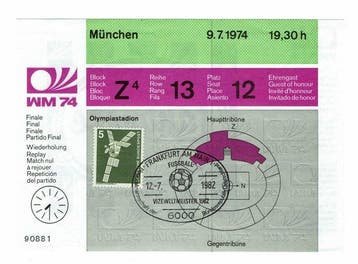 Wereldkampioenschap Voetbal - 1974 - Originele toegangskaart, Nieuw