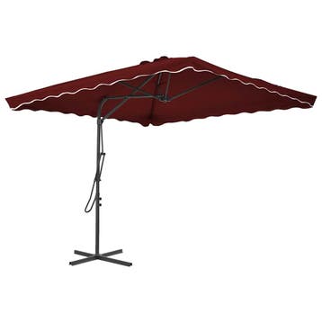 vidaXL Parasol met stalen paal 250x250x230 cm bordeauxrood, Verzenden