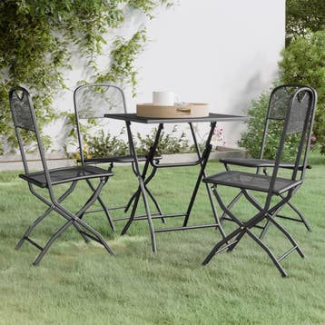 vidaXL 5-delige Tuinset metaalgaas antracietkleurig, Tuin en Terras, Tuinsets en Loungesets, Verzenden, Nieuw, Tuinset