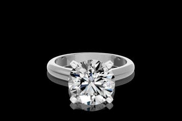 Ring - 14 karaat Witgoud - 4.99ct. tw. Diamant (Lab-grown), Handtassen en Accessoires, Ringen, Nieuw