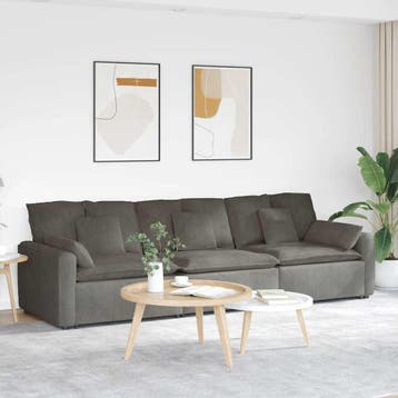 vidaXL Modulaire bank met kussens lichtgrijs, Maison & Meubles, Canapés | Repose-pieds & Poufs, Verzenden