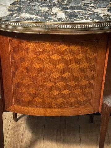 Table ambulante - Hout, Marmer - Napoleon III-nachtkastje