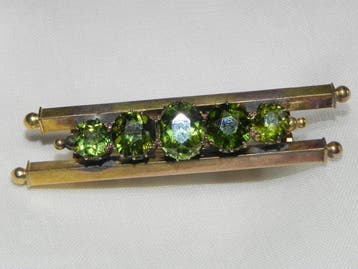 Broche - 14 carats Or jaune Démantoïde