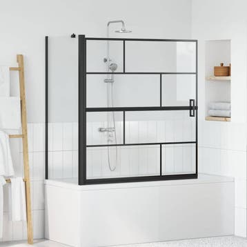 vidaXL Bad Douche Scherm Zwart en Transparant 116 x 68 x 128, Verzenden, Nieuw