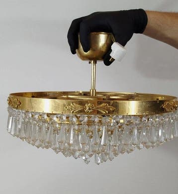 Plafonnier - Laiton, Verre