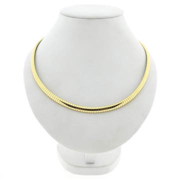 Gouden omega schakelcollier (Ketting), Handtassen en Accessoires, Kettingen, Ophalen of Verzenden, Gebruikt, Goud, Goud