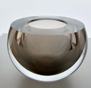 George Broft - Sculpture, “ GREY “ Unique - 15 cm - Verre