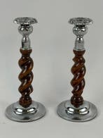 Kandelaar (2) - Hout, Metaal