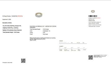 Eeuwigheidsring - 14 karaat Geel goud - 12.58ct. tw. Diamant