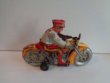 Marx - Blikken speelgoed - grosses 21 cm polizei motorrad