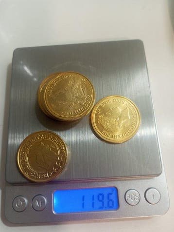 Spanje. Lote 8 monedas bañadas en oro 24k acuñadas y