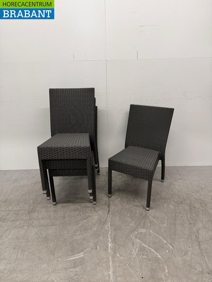 Chaises Bolero en polyrotan anthracite (4 pièces), Zakelijke goederen, Horeca | Keukenapparatuur, Verzenden