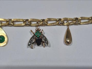 Armband - 8 karaat Geel goud, Roségoud Saffier - Smaragd -, Nieuw