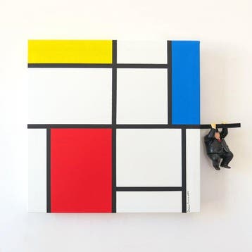 Dario Assisi - (Fat) Magritte in the Mondrian world 3d -