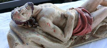 Beeld, Cristo deposto - 42 cm - Hout, Gips