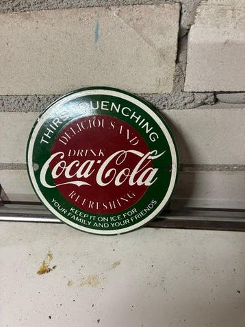 Emaille bord – Coca-Cola rond – “Thirst Quenching /