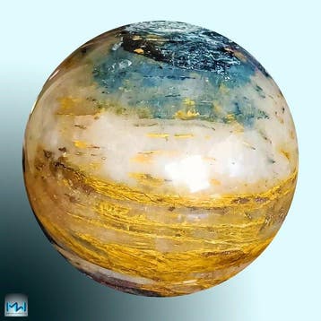 Gepolijste Blauwe Pietersietbol uit Namibië - Hoogte: 61 mm