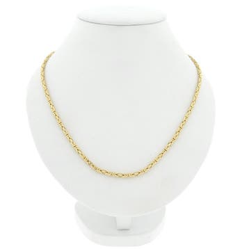 Gouden vierkante koningsketting, Handtassen en Accessoires, Ophalen of Verzenden, Gebruikt, Goud, Goud