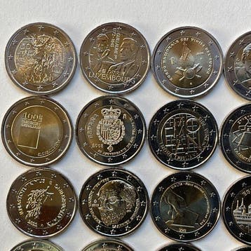Europa. 2 Euro Various Years (25 munten) (Zonder