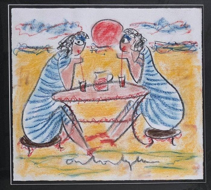 Anton Heyboer (1924-2005) - Zomer (Baddames op het strand), Antiek en Kunst, Kunst | Schilderijen | Modern