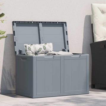 vidaXL Tuinbox 180 L PP houtlook grijs, Verzenden, Nieuw