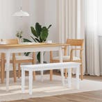 vidaXL Bank 110 cm massief hout wit rubber, Huis en Inrichting, Verzenden, Nieuw