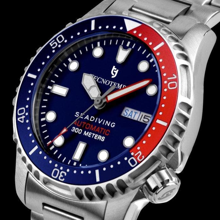 Tecnotempo - Automatic - Seadiving 300M - - TT.300SD.BLR -, Handtassen en Accessoires, Horloges | Heren
