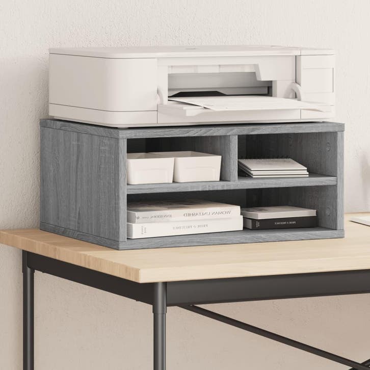vidaXL Printerkastje 49x40x22,5 cm bewerkt hout grijs sonoma, Computers en Software, Printers, Nieuw, Verzenden
