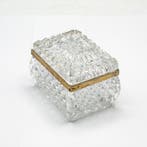 Sieradendoos - Ringenhouderdoos van geslepen kristal en, Antiek en Kunst